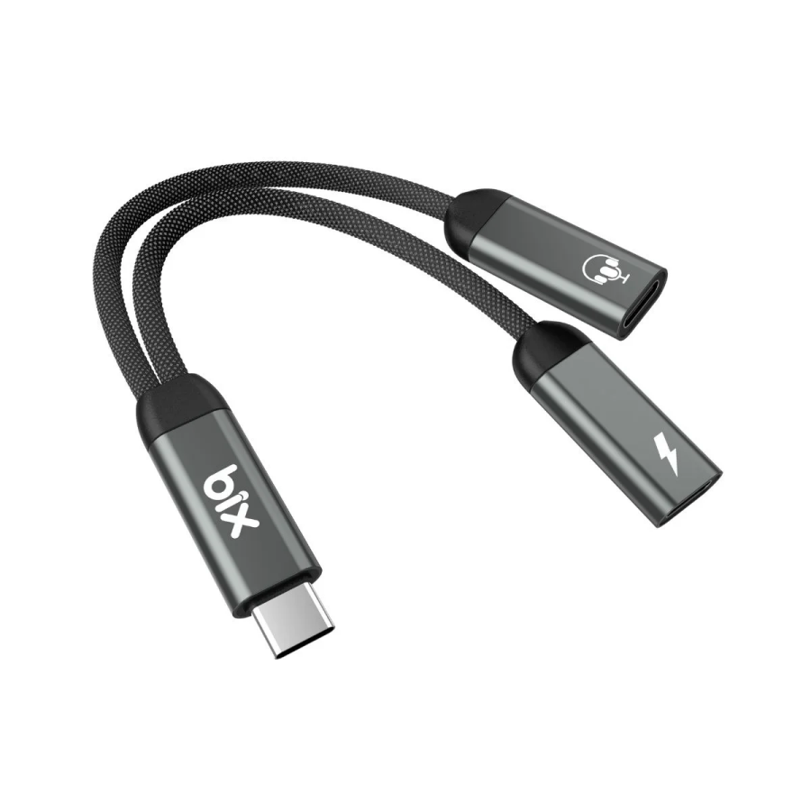 Bix ADP-13 Type-C to Çift Type-C Adaptör ve 15W Hızlı Şarj Dönüştürücü - 1