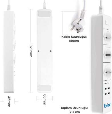 Bix Akım Korumalı Hızlı Şarj Özellikli WiFi Akıllı Priz - 7