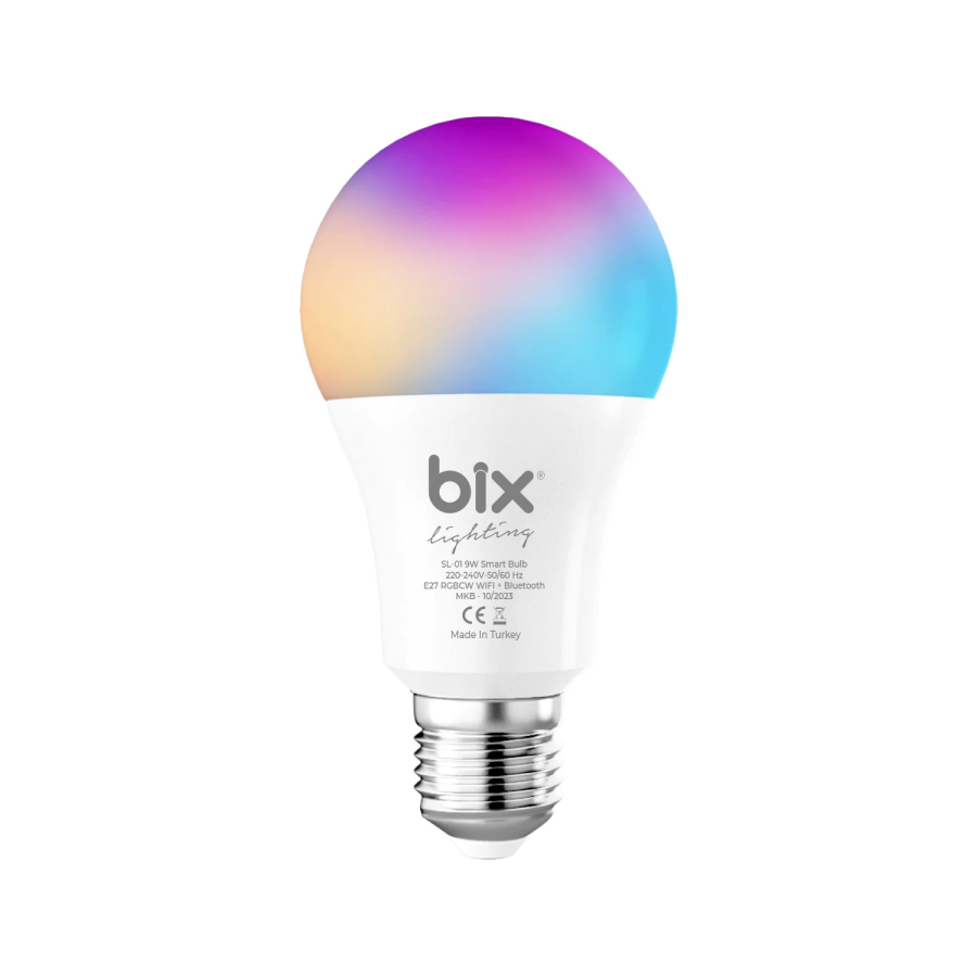 Bix Aura 9W Led RGB WiFi-Bluetooth Uzaktan Kontrollü Akıllı Ampul - 1