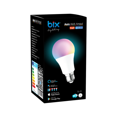 Bix Aura 9W Led RGB WiFi-Bluetooth Uzaktan Kontrollü Akıllı Ampul - 4