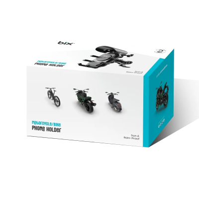 Bix BMPH05 Ayna Bağlantılı Güneş ve Yağmur Korumalı 360° Ayarlanabilir Motosiklet Telefon Tutucu - 11