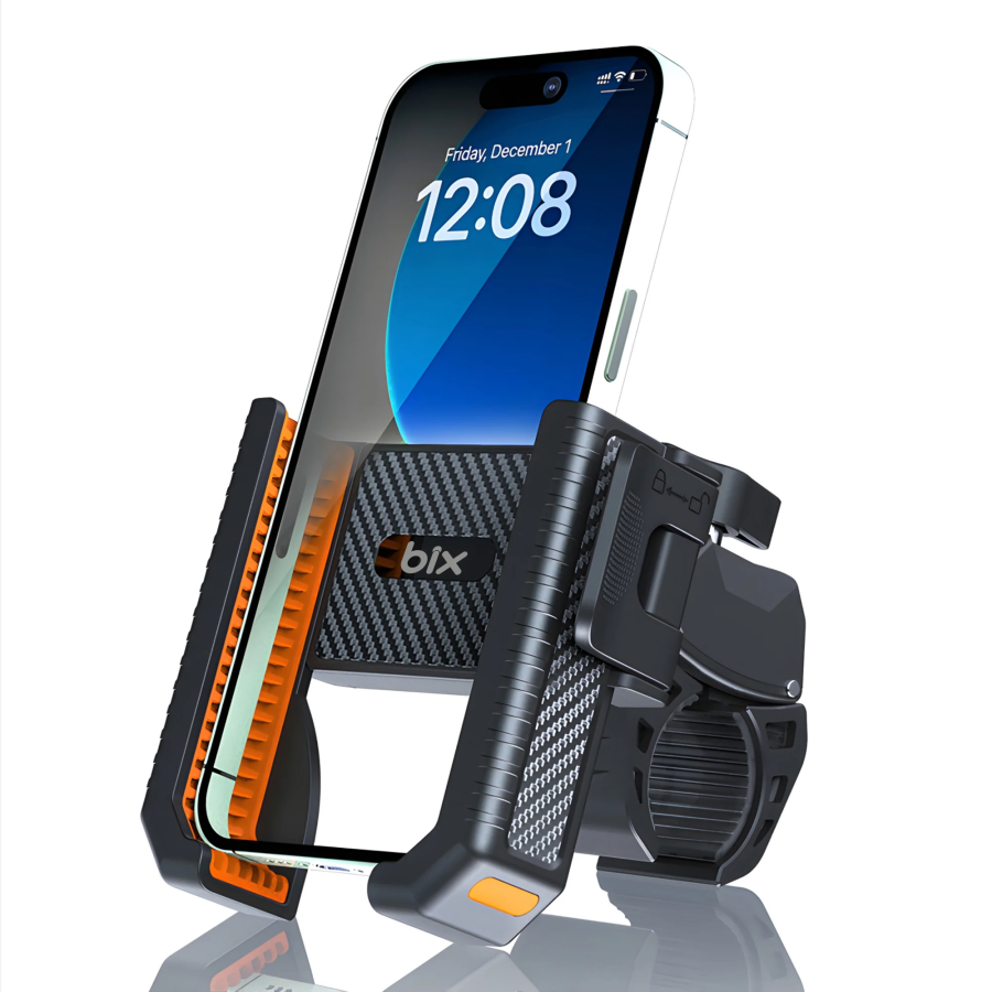 Bix BPH01 Gidon Bağlantılı 360° Dönebilen Titreşim Önleyici Bisiklet ve Motosiklet Telefon Tutucu - 1