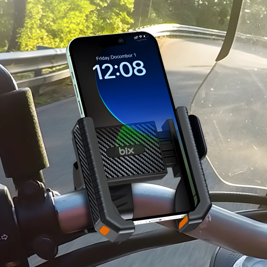Bix BPH01 Gidon Bağlantılı 360° Dönebilen Titreşim Önleyici Bisiklet ve Motosiklet Telefon Tutucu - 2