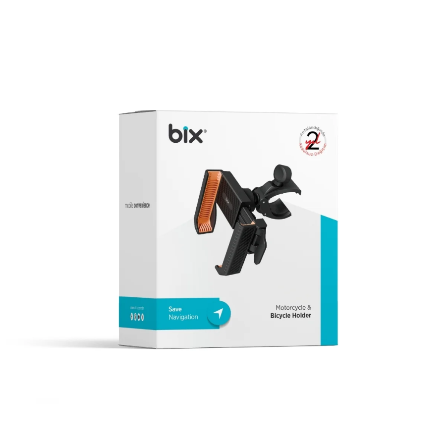 Bix BPH01 Gidon Bağlantılı 360° Dönebilen Titreşim Önleyici Bisiklet ve Motosiklet Telefon Tutucu - 9