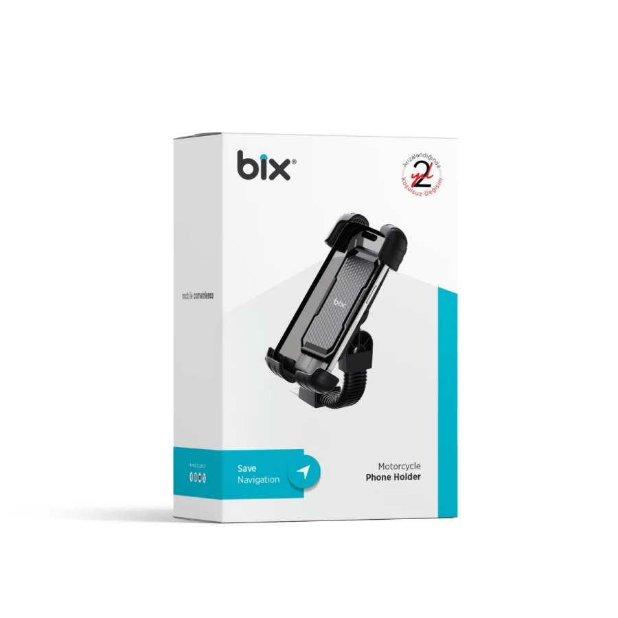 Bix BPH02 Gidon Bağlantılı 360° Ayarlanabilir Bisiklet ve Motosiklet Telefon Tutucu Titreşim Önleyici Güçlü TutuşluTutucu - 11