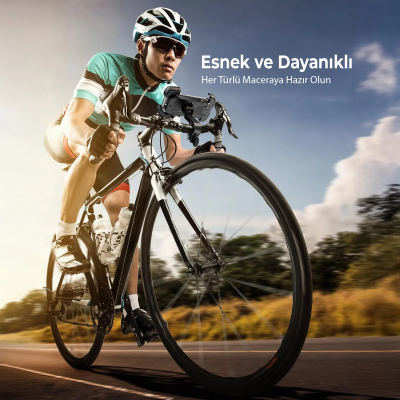 Bix BPH02 Gidon Bağlantılı 360° Ayarlanabilir Bisiklet ve Motosiklet Telefon Tutucu Titreşim Önleyici Güçlü TutuşluTutucu - 3