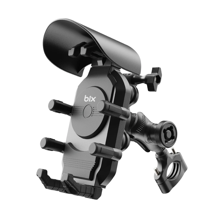 Bix BPH05 Gidon Bağlantılı Güneş ve Yağmur Korumalı 360° Ayarlanabilir Motosiklet Telefon Tutucu - 2
