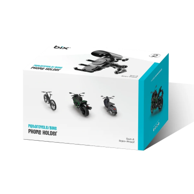 Bix BPH05 Gidon Bağlantılı Güneş ve Yağmur Korumalı 360° Ayarlanabilir Motosiklet Telefon Tutucu - 8
