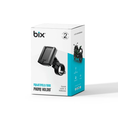 Bix BPH06 Hızlı Kilitli Gidon Bağlantılı Motosiklet ve Bisiklet Telefon Tutucu 360° Döner Güçlü Tutuş - 8