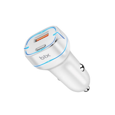 Bix BX-CCP36WT 36W QC 3.0 USB PD Araç İçi Hızlı Şarj Adaptörü Beyaz 