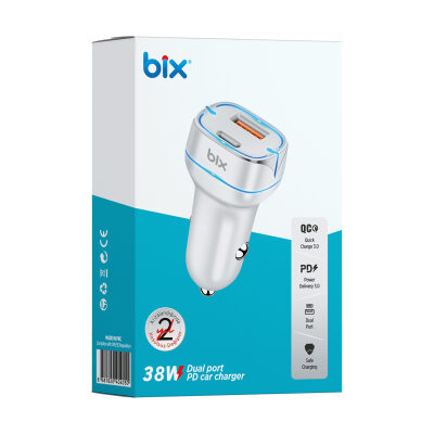 Bix BX-CCP36WT 36W QC 3.0 USB PD Araç İçi Hızlı Şarj Adaptörü Beyaz - 3