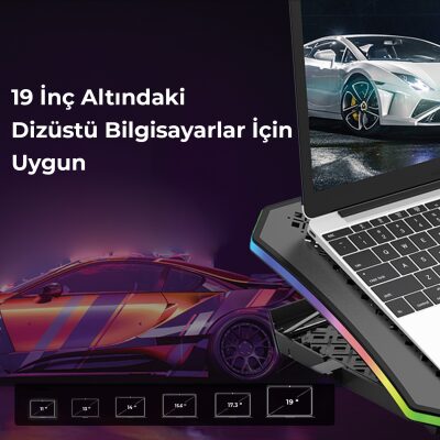 Bix BX-CP02G RGB Aydınlatmalı Gaming Notebook Soğutucu - 3