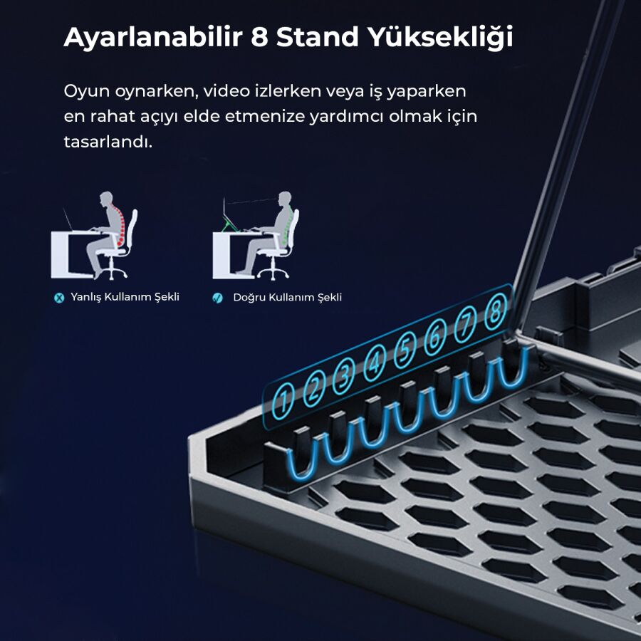 Bix BX-CP02G RGB Aydınlatmalı Gaming Notebook Soğutucu - 5