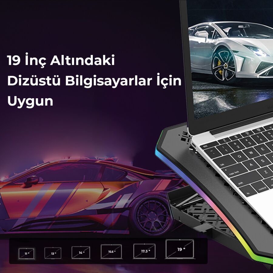 Bix BX-CP02G RGB Aydınlatmalı Gaming Notebook Soğutucu - 3