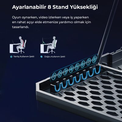 Bix BX-CP02G RGB Aydınlatmalı Gaming Notebook Soğutucu - 5