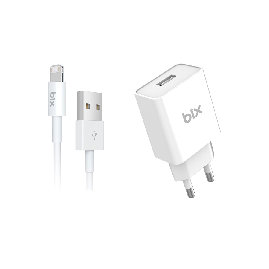 Bix BX-L10TA USB Şarj Cihazı ve Lightning Data Şarj Kablosu 1 Metre - 1