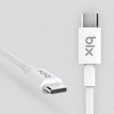 Bix BX-UC02C 60W Type-C to Type-C Hızlı Şarj ve Data Kablosu 1 Metre Beyaz - 2