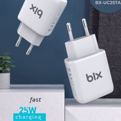 Bix BX-UC25TA 25W PD Hızlı Şarj Adaptörü + 5A Type-C Kablo - 4