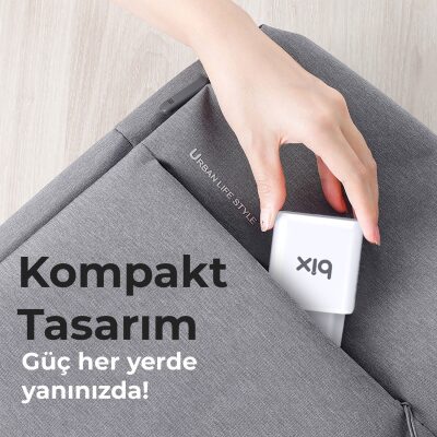Bix BX-UC25TA 25W PD Hızlı Şarj Adaptörü + 5A Type-C Kablo - 7