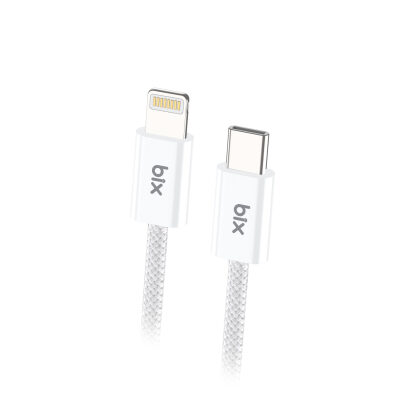 Bix BX03CL 27W Type-C to Lightning iPhone Örgülü Data ve Şarj Kablosu Beyaz 1 Metre - 1
