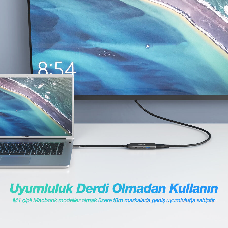 Bix BX03HB MAX Type-C to 4K HDMI USB PD Dönüştürücü Adaptör - 5