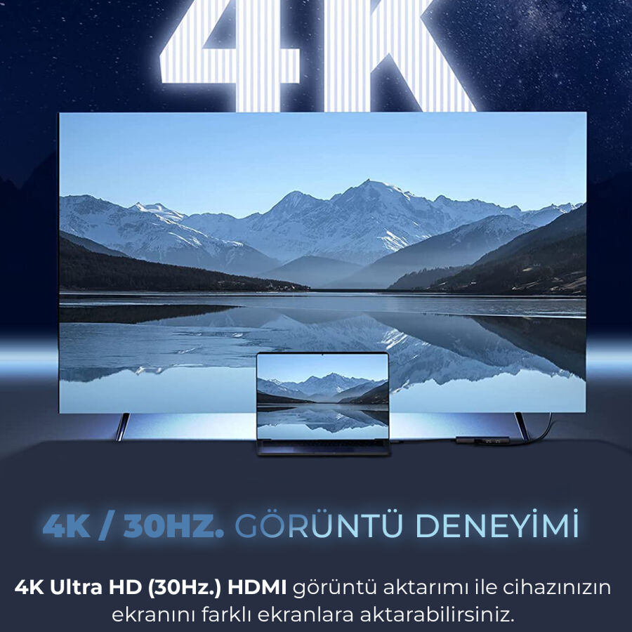 Bix BX03HB MAX Type-C to 4K HDMI USB PD Dönüştürücü Adaptör - 7