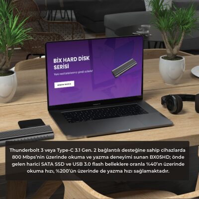 Bix BX05HD Type-C 3.1 Gen2 to PCIe NVMe M.2 SSD Disk Kutusu - 5