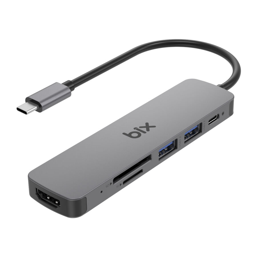 Bix BX09HB Type-C Hub 4K HDMI USB 3.2 Kart Okuyucu Macbook Uyumlu Çoklayıcı Adaptör - 1