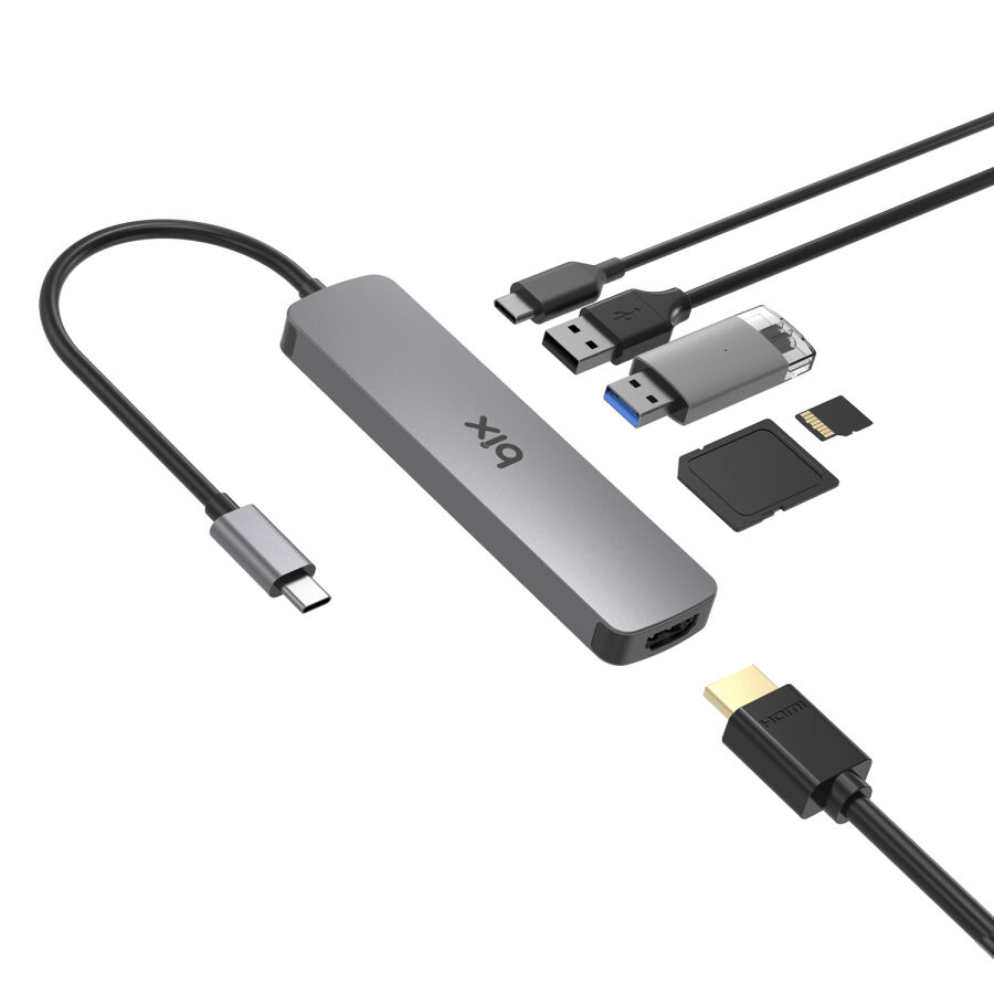 Bix BX09HB Type-C Hub 4K HDMI USB 3.2 Kart Okuyucu Macbook Uyumlu Çoklayıcı Adaptör - 2