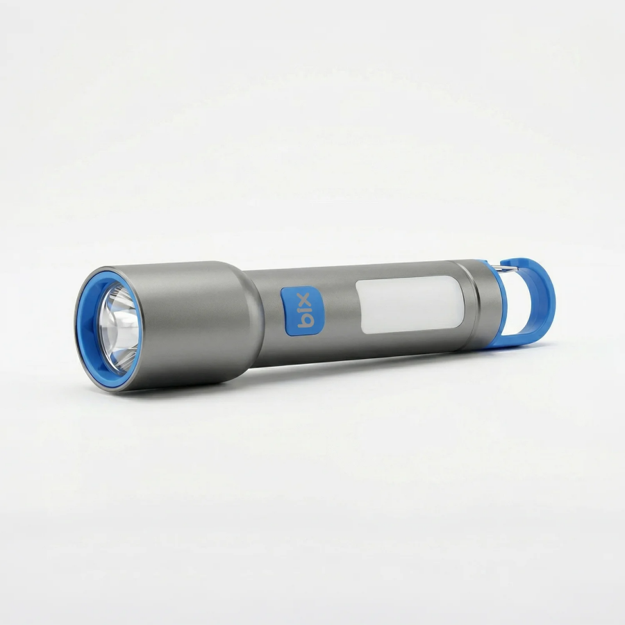 Bix BX1010FL 3 Renk LED Beyaz Mavi Turuncu Zoom Özellikli Şarjlı El Feneri 500 Lümen 500 Menzilli COB Yan Işıklı Type-C - 3