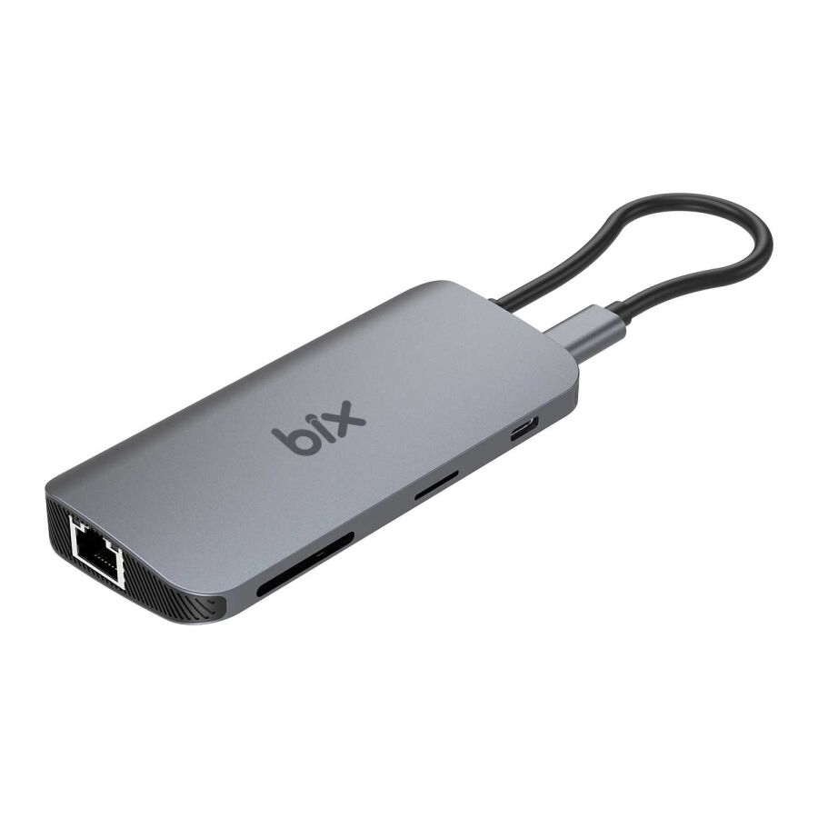 Bix BX10HB-PRO Type-C Kart Okuyucu 4K HDMI Ethernet USB PD Dönüştürücü - 1