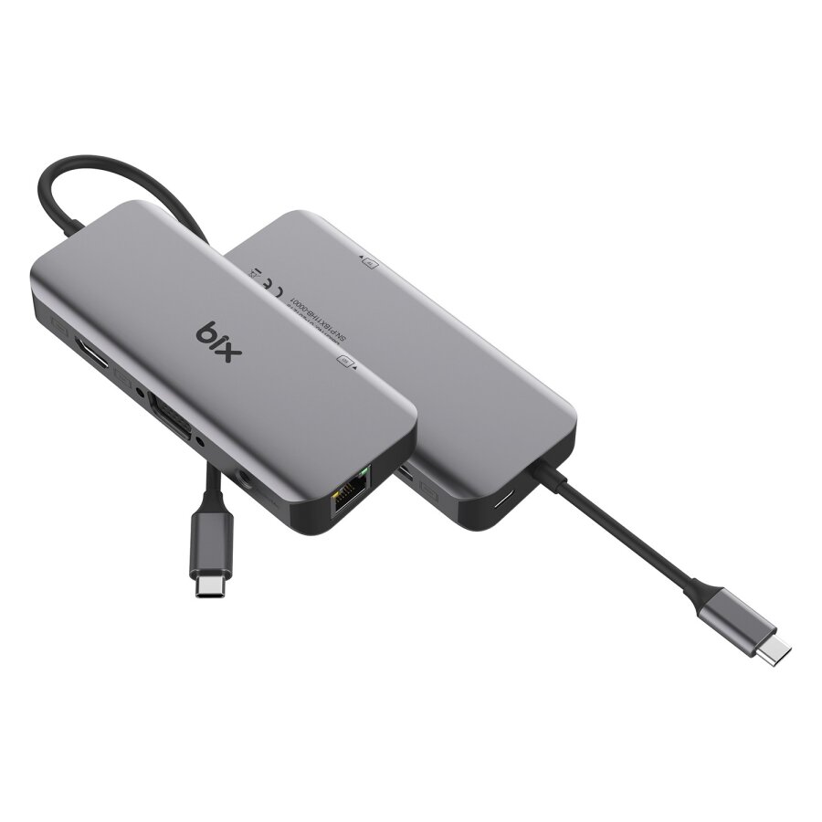 Bix BX11HB Type-C HDMI VGA Ethernet Kart Okuyucu USB Dönüştürücü - 1