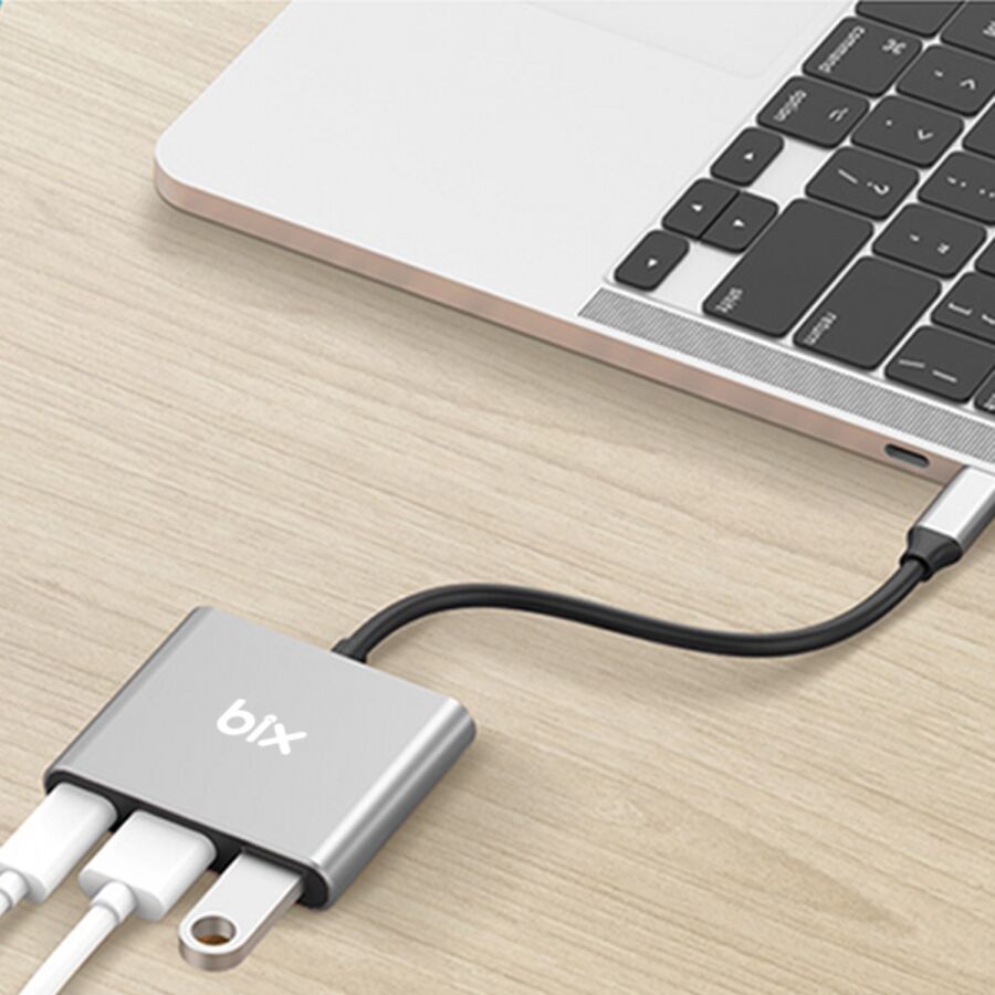 Bix BX13HB Type-C HDMI USB PD Dönüştürücü Adaptör - 6