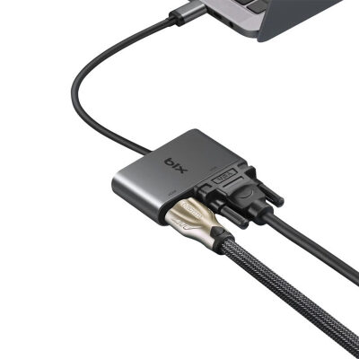 Bix BX14HB Type-C 3.1 HDMI & VGA Dönüştürücü Adaptör - 3
