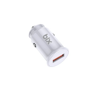 Bix BX1A18W 18W QC 3.0 USB-A Araç Şarj Aleti iPhone Android Uyumlu Mini Araç İçi Şarj Cihazı Beyaz