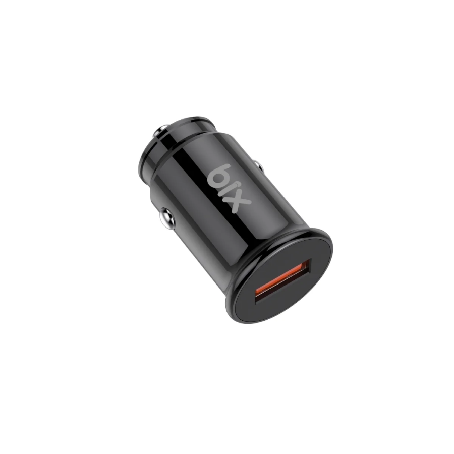 Bix BX1A18W 18W QC 3.0 USB-A Araç Şarj Aleti iPhone Android Uyumlu Mini Araç İçi Şarj Cihazı Siyah - 1