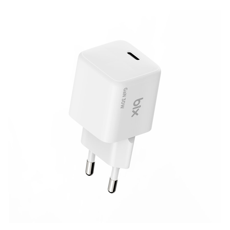 Bix BX1P32G GaN 30W Type-C PD Hızlı Şarj Cihazı iPhone Android Uyumlu Şarj Aleti Beyaz - 1