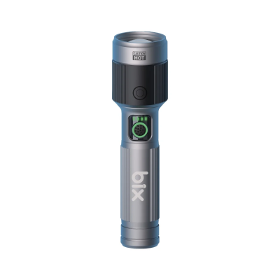 Bix BX2101FL 30W LED 690 Metre Uzun Menzilli Şarjlı El Feneri 1450 Lümen Güç Göstergeli Zoom Özellikli Işıklı Kamp Feneri