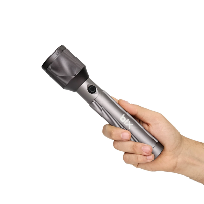 Bix BX2143FL 24W LED 950 Metre Uzun Menzilli Şarjlı El Feneri 1100 Lümen Güç Göstergeli Zoom Özellikli Işıklı Kamp Feneri - 2