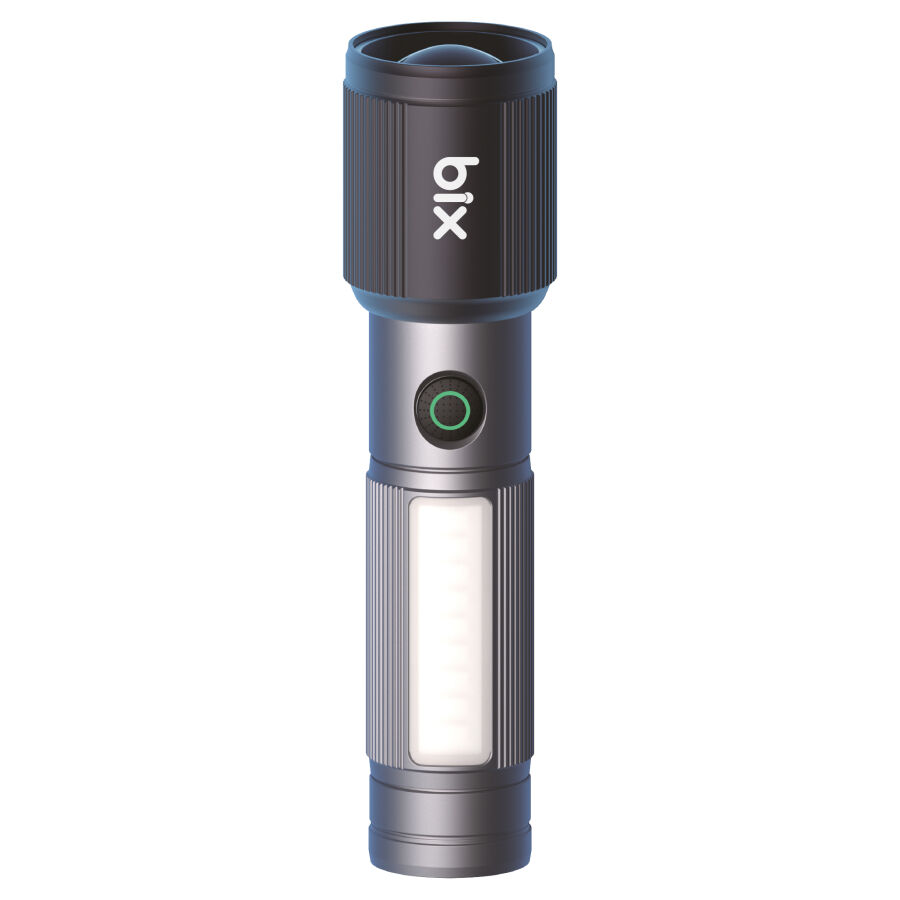 Bix BX2153FL 7W LED 325 Metre Menzilli 330 Lümen Type-C LED El Feneri Manyetik COB Zoom Özellikli Işıklı Kamp Feneri - 1