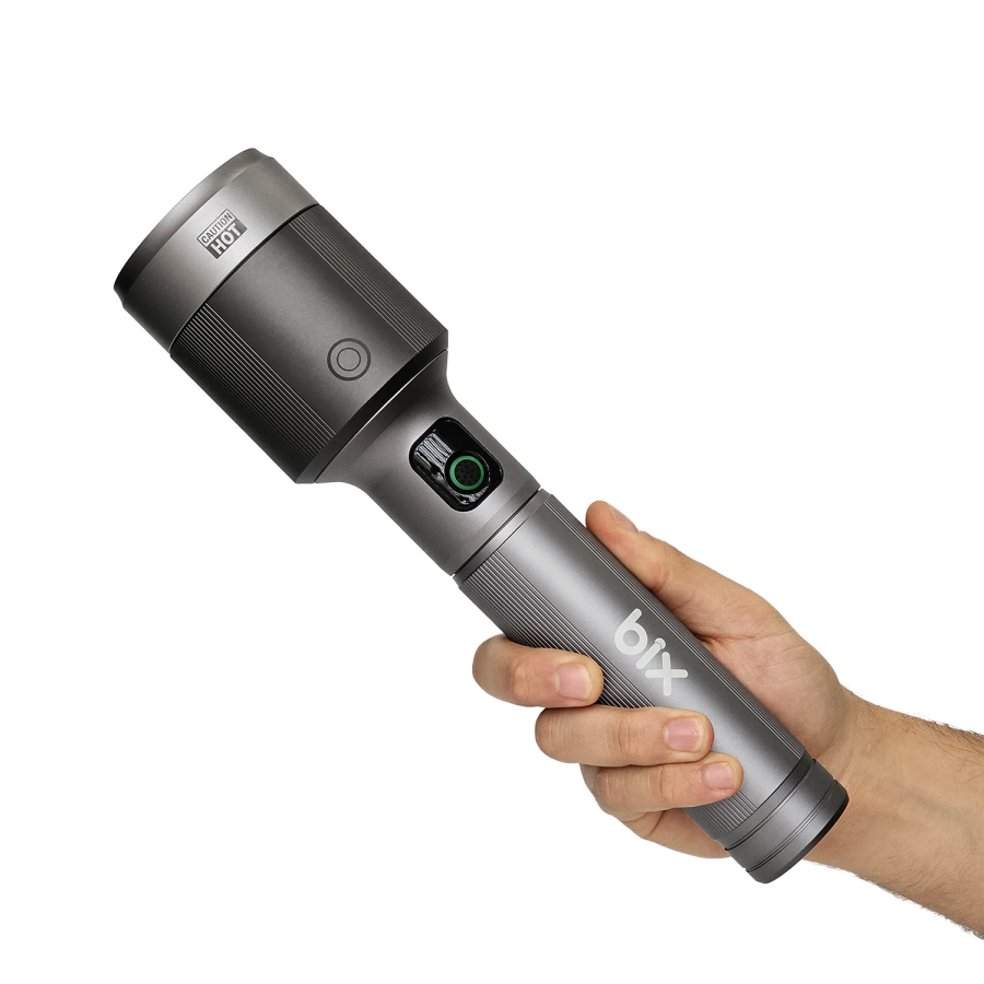 Bix BX5102FL 60W LED 1000 Metre Uzun Menzilli Şarjlı El Feneri 3000 Lümen Çok Modlu Işıklı Kamp Feneri  - 2