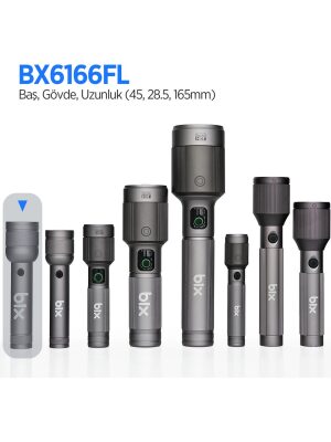 Bix BX6166FL 3W LED 368 Metre Uzun Menzilli Şarjlı El Feneri 1500 Lümen Çok Modlu Işıklı Kamp Feneri - 3