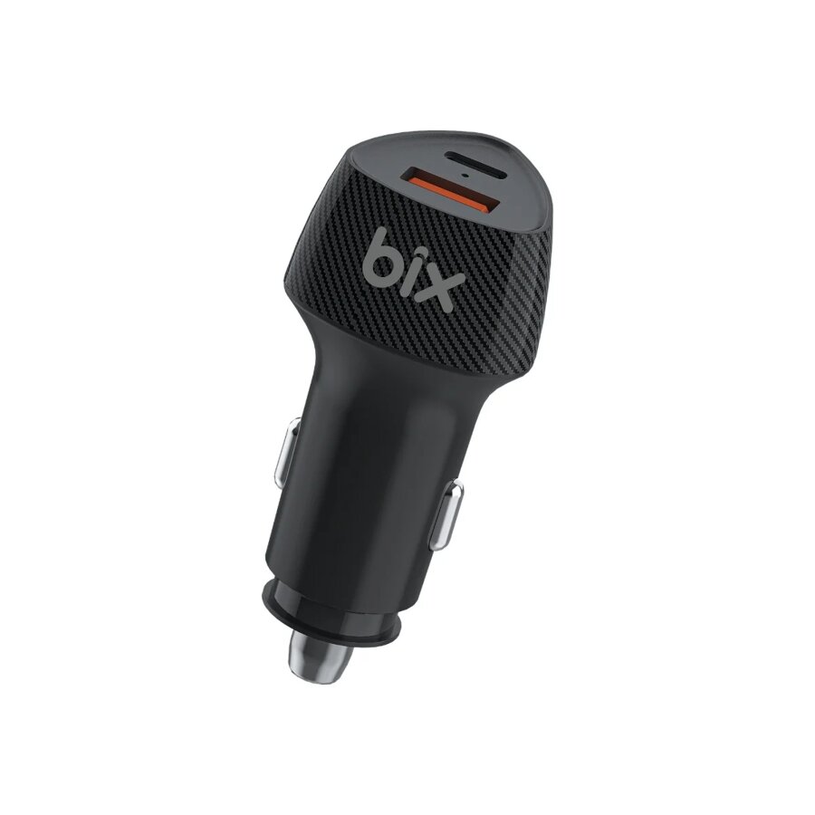Bix BXACP52W 52.5W Çift Portlu Type-C ve USB-A Araç İçi Hızlı Şarj Cihazı Siyah - 1