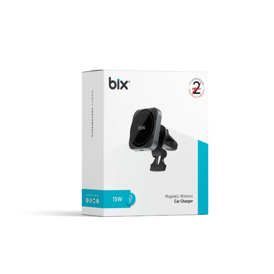 Bix BXCH10 15W Kablosuz Şarj Destekli 180° Ayarlanabilir Manyetik Araç İçi Telefon Tutucu - 8