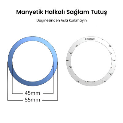 Bix BXCH13 360 Derece Metal Kancalı Manyetik Havalandırma Izgarası Araç İçi Telefon Tutucu - 10
