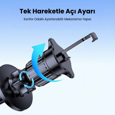 Bix BXCH14 360 Derece Metal Kancalı Manyetik Havalandırma Izgarası Araç İçi Telefon Tutucu - 5