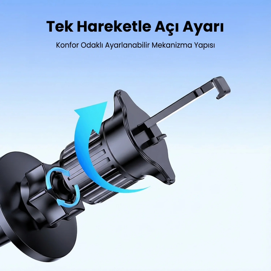 Bix BXCH14 360 Derece Metal Kancalı Manyetik Havalandırma Izgarası Araç İçi Telefon Tutucu - 5