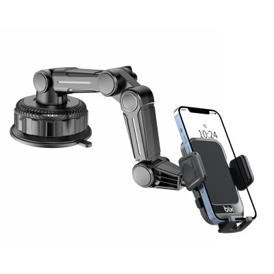 Bix BXCH15 Uzayabilen Ayarlanabilir Cam Torpido Ön Panel Uyumlu Çok Fonksiyonlu Vantuzlu Araç İçi Telefon Tutucu - 6