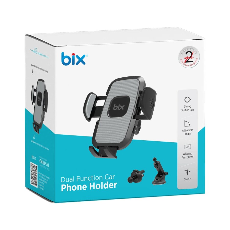 Bix BXCH7 Uzayabilen Ayarlanabilir Cam Torpido Havalandırma Için Çift Fonksiyonlu Araç İçi Telefon Tutucu - 7