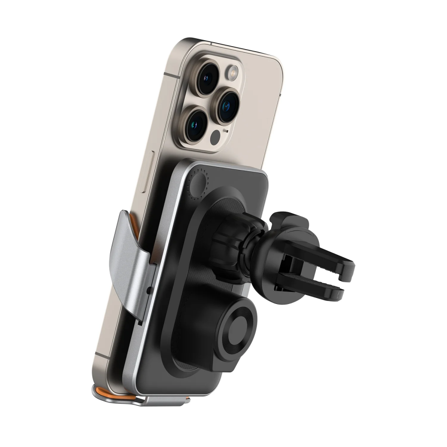 Bix BXCH9 MagSafe 15W Kablosuz Hızlı Şarj Destekli 360° Dönebilen Ultra İnce Metal Araç İçi Telefon Tutucu - 2